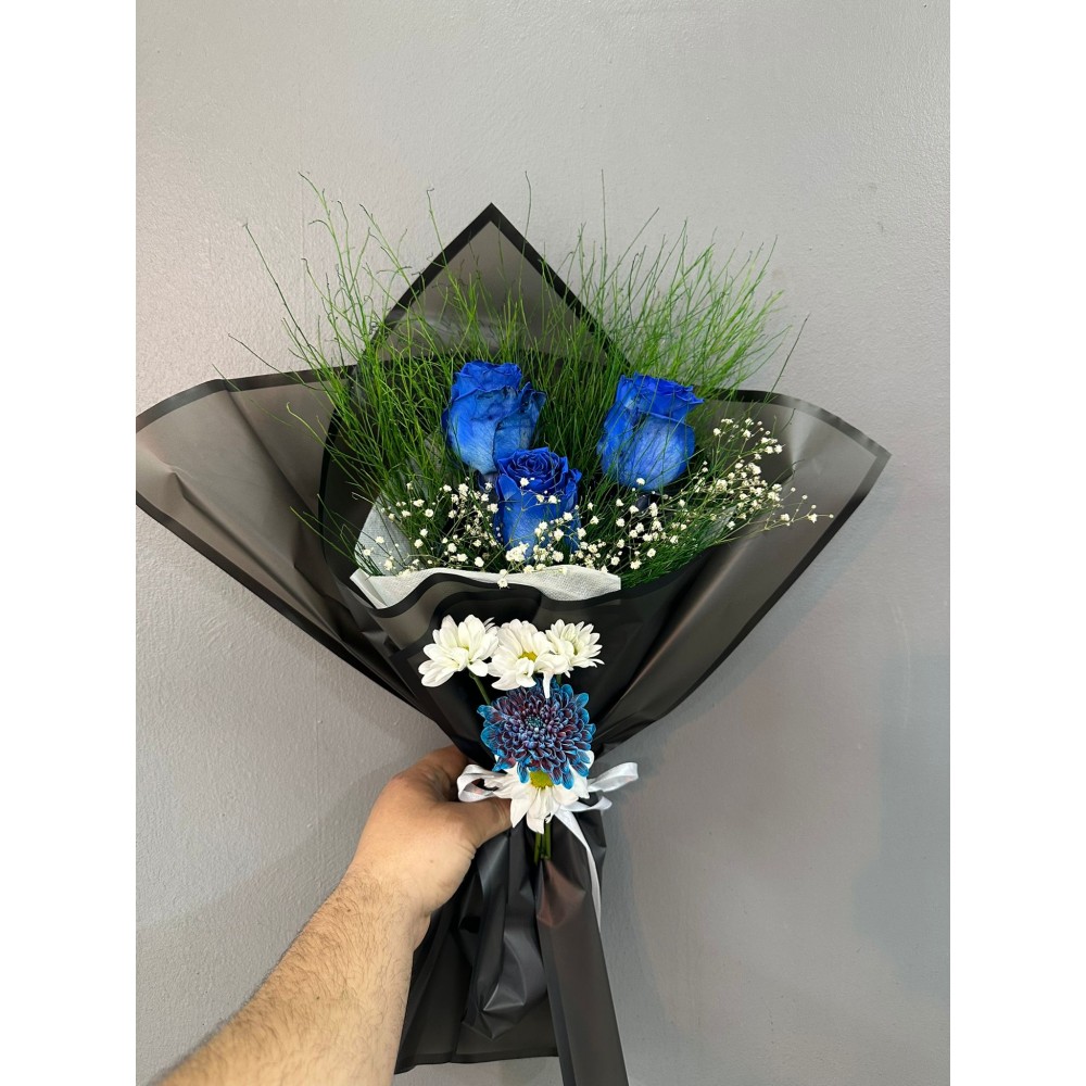 Mavi gülbuketi