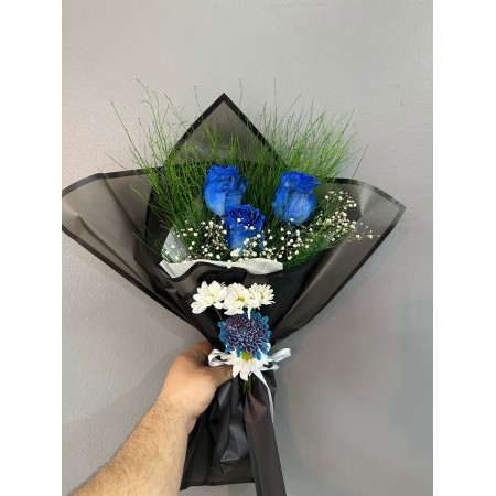 Mavi gülbuketi